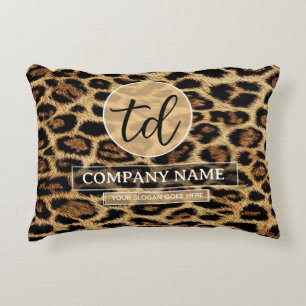 Boutique Branding Leopard Skin Beauty Industry Accent Pillow