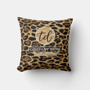 Boutique Branding Leopard Skin Beauty Industry Throw Pillow