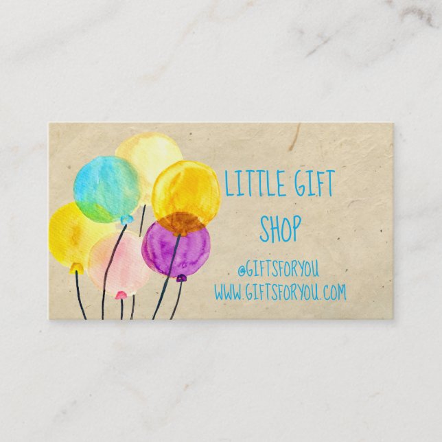 Boutique cadeaux carte de visite de ballons modern (Devant)