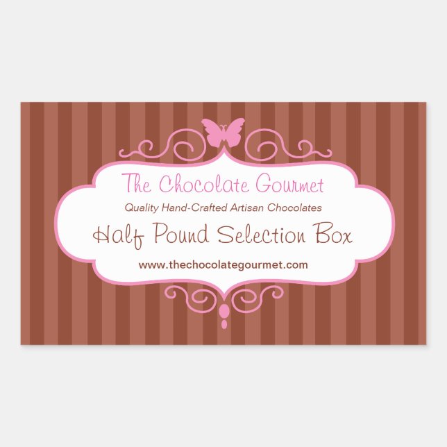Boutique candy shop pink food sale label sticker (Front)
