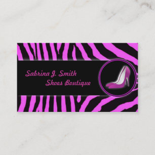 Boutique Carte de visite de chaussures rose Zebra