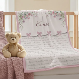 Boutique Chic and Pink Baby Girl Dream Nursery Fleece Blanket