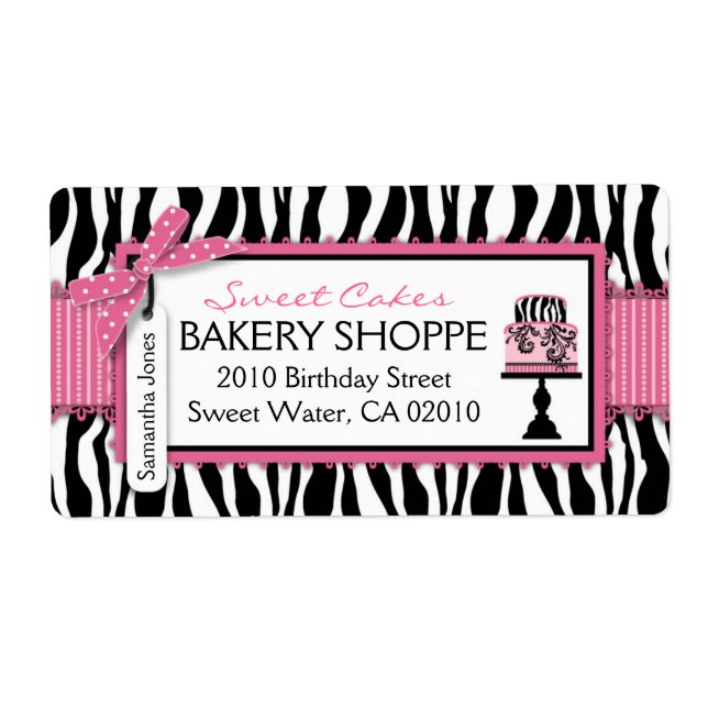 Boutique Chic Cakes Business Shipping Label (Front)