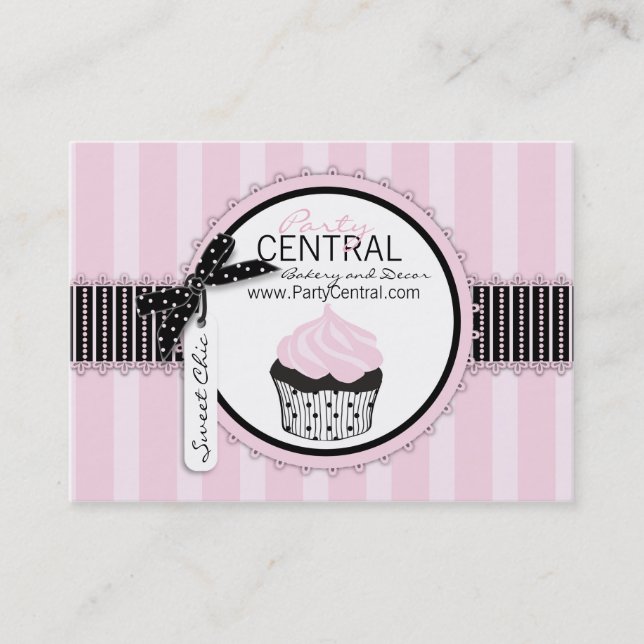 Boutique Chic Cupcake Bakery Business Card (Front)