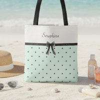 Boutique Chic Mint Green Polka Dot Monogram