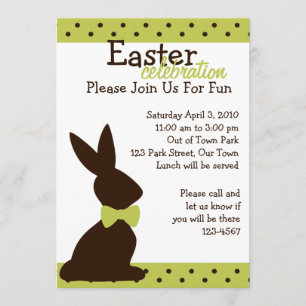 Boutique Chocolate Bunny Invitation
