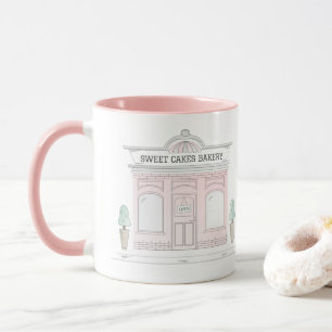 Boutique de boulangerie rose Mug   Illustration de