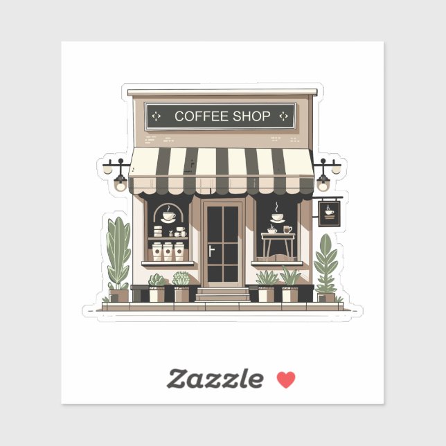 Boutique de café Autocollant Vinyl Coupé sur mesur (Feuille)