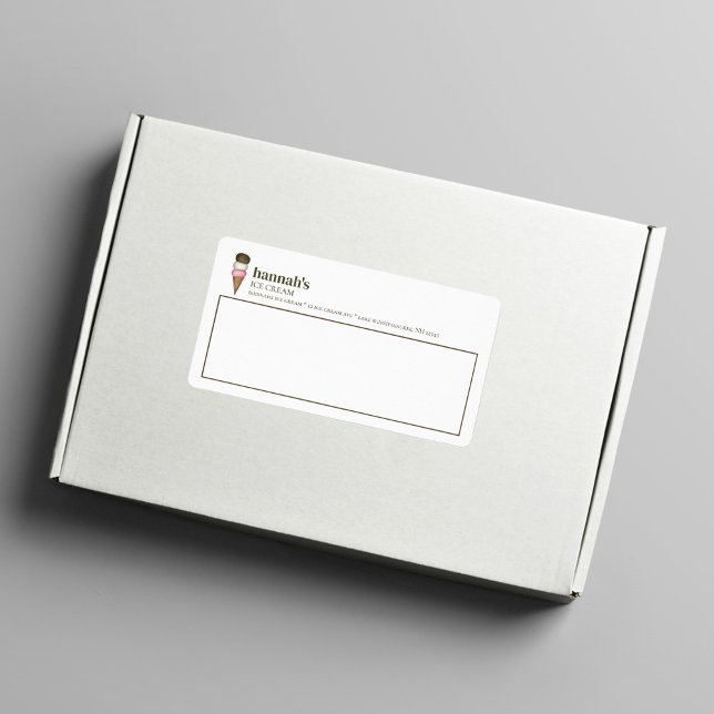 Boutique de crème glacée d'entreprise personnalisé (Ice cream cone business shipping label.)