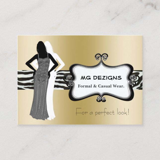 boutique de mode chic or Carte de visite (Devant)
