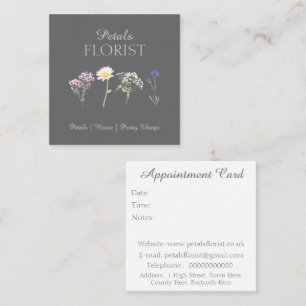 Boutique Florist Business Branding Appointment Card