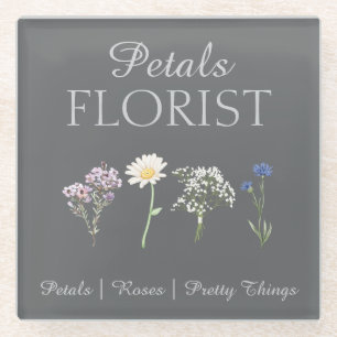  Boutique Florist Business Branding  Glass Coaster
