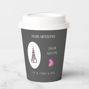Boutique Hair Salon Business Branding Scissors Paper Cups