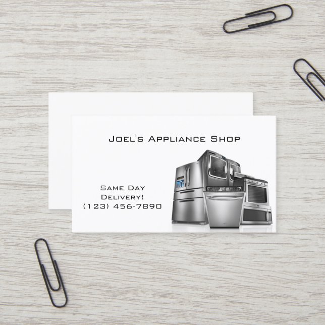 Boutique, installation, Carte de visite de réparat (Devant/Arrière en situation)