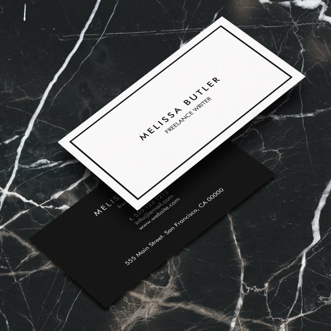 Boutique Luxury Minimal Professional Black White  Business Card (Creator Uploaded)
