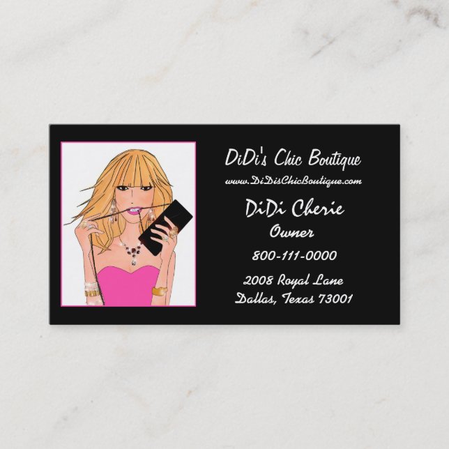 Boutique Mode et Gems Cartes de visite (Devant)