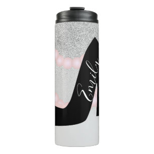 Boutique Ombre Faux Sparkle Monogrammed Name       Thermal Tumbler