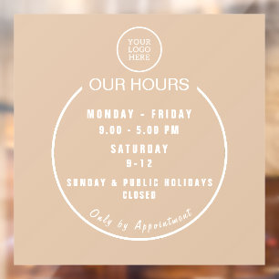 Boutique Opening Hours  Window cling