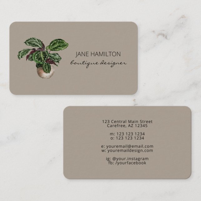 Boutique Plant Service Business Card (Front/Back)