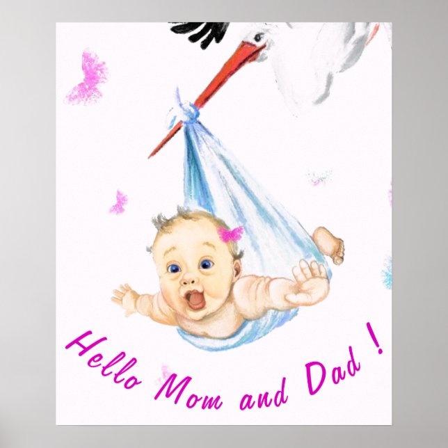 Boutique portant bébé Poster Peinture - Votre text (Devant)