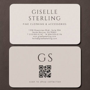 Boutique QR Code Neutral Business Card