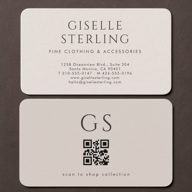 Boutique QR Code Neutral Business Card (Creator Uploaded)