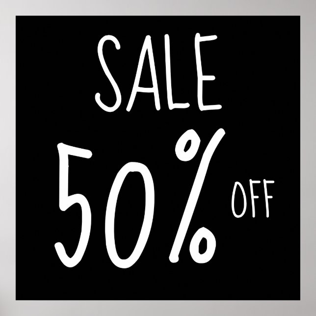 Boutique Sale Sign, Retail Store Signage, Black  Poster (Front)