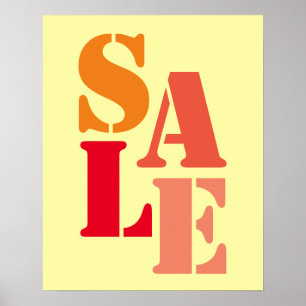 Boutique Sale Sign, Retail Store Signage, Yellow Poster