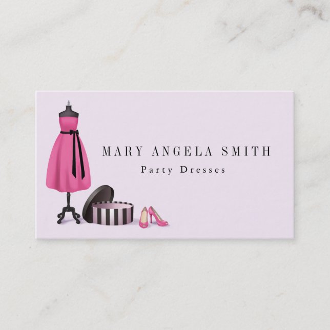 Boutique Seamstress Shop Fashion Business Card (Front)