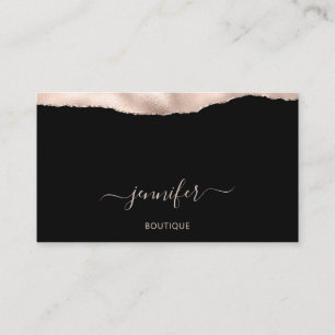 Boutique Shop QR Code Powder Blush Black  Business Card