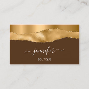 Boutique Shop Yellow Brown Gold QR Code  Business Card