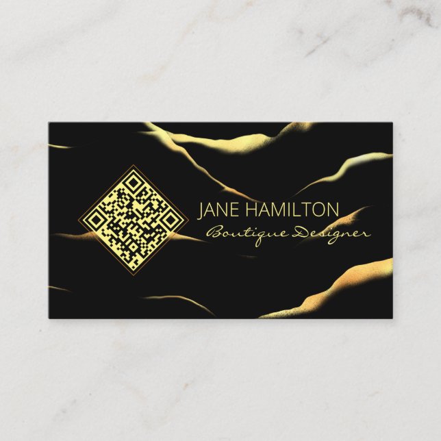 Boutique Simple Carte de visite en marbre noir (Devant)