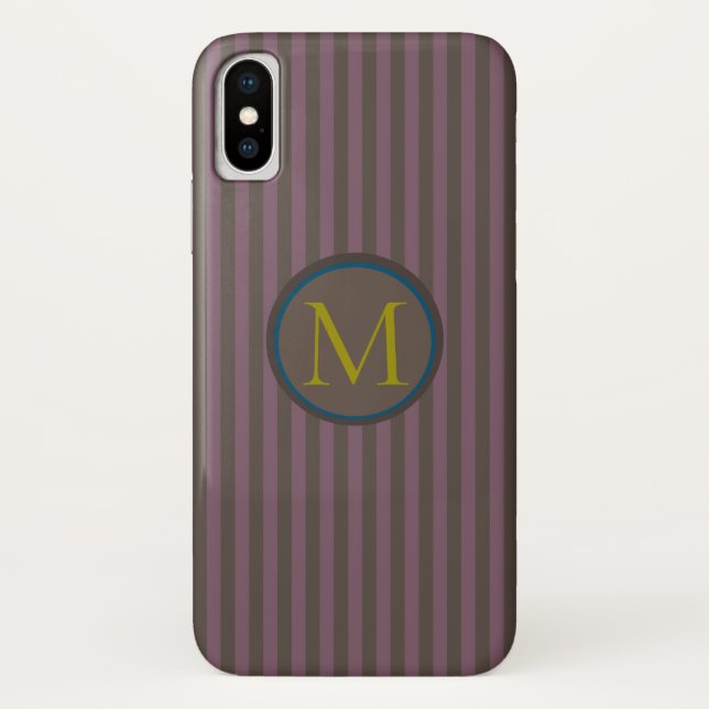 Boutique Stripes (Brand Options) MONOGRAM - Case-Mate iPhone Case (Back)