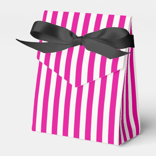 Boutique Stripes - Favour Boxes Tent with Ribbon (Front Side)