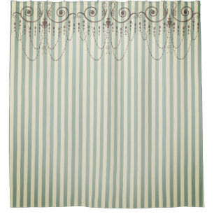 Boutique Stripes Green / Chandeliers -