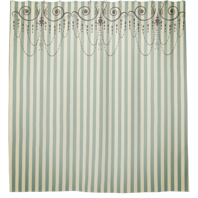 Boutique Stripes Green / Chandeliers - (Front)