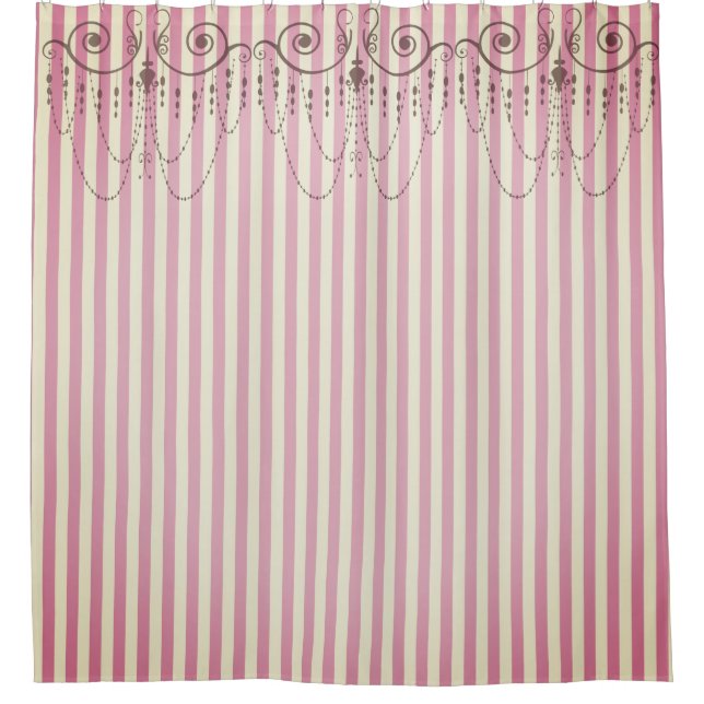 Boutique Stripes Pink / Chandeliers - (Front)