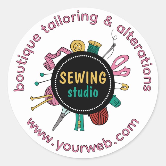 Boutique Tailoring & Alterations – Sewing Studio  Classic Round Sticker (Front)