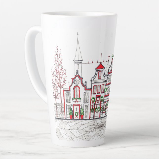 Boutiques européennes de Noël Grosse Mug Latte (Angle gauche)