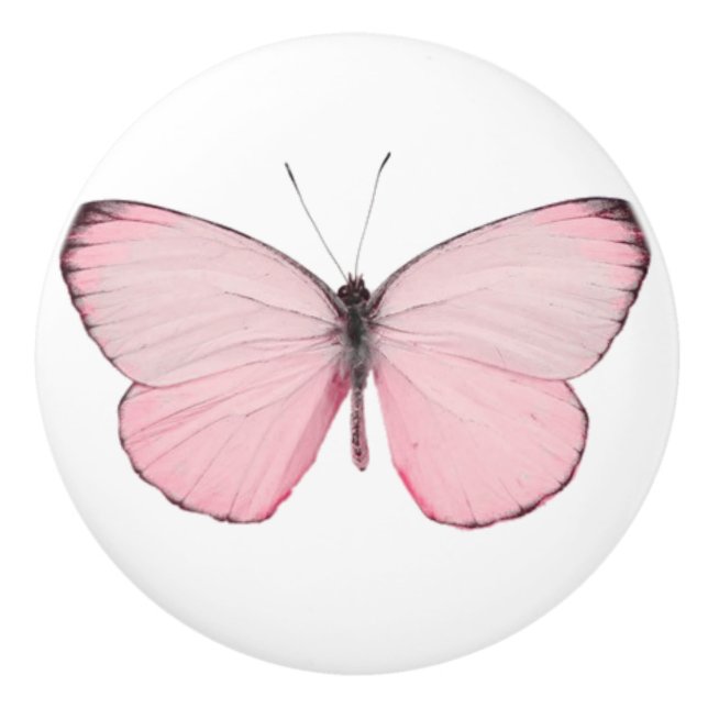 Bouton à papillon rose ou bouton de porte (Devant)