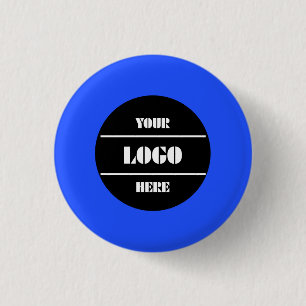 Bouton Badge Cercle Personnalisé Bleu Néon Clair
