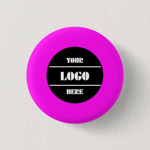 Bouton Badge Cercle Personnalisé Rose Néon Clair