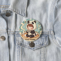 Bouton Badge Chibi Panda Kawaii