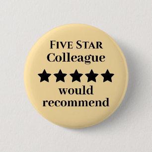 Bouton Badge Collègue Cinq Étoiles Recommandé