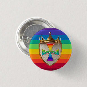 Bouton / Badge de Crête de Suiveur Arc-en-ciel