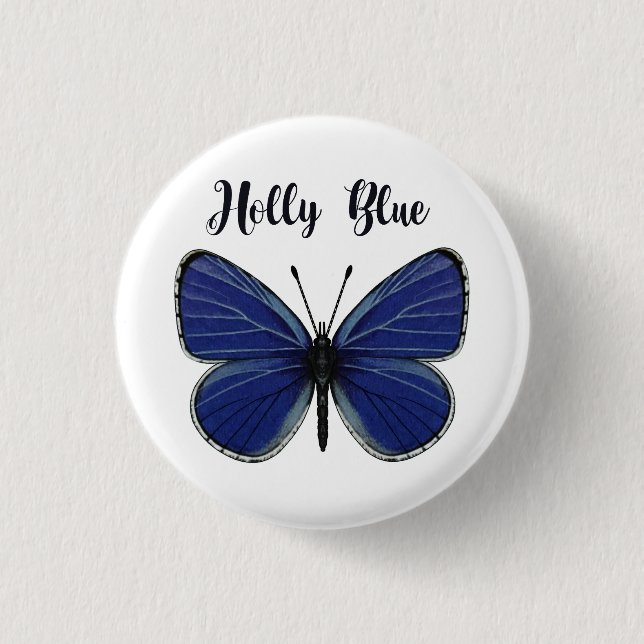 Bouton bleu creux Badge ronde (Devant)