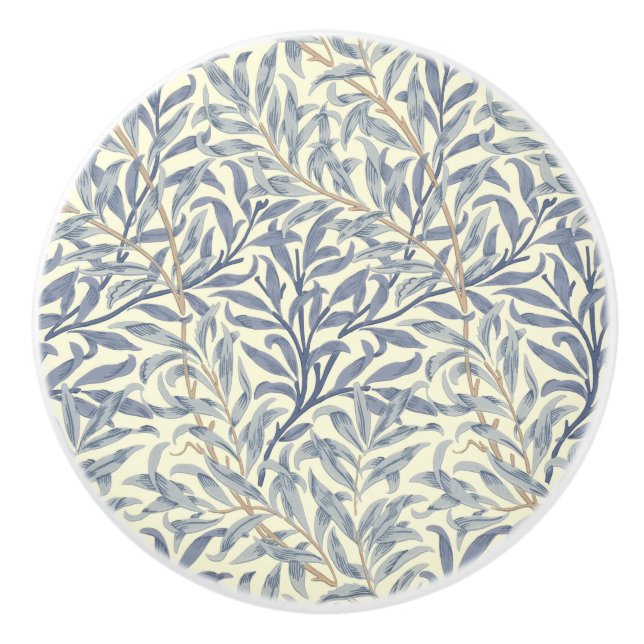 Bouton bleu saule (par William Morris) Bouton céra (Devant)