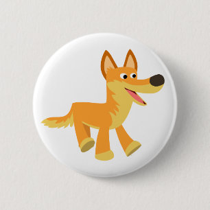 Bouton Bouton Dingo de dessin mignon Badge