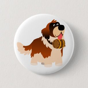 Bouton caricature mignonne St Bernard Button Badge