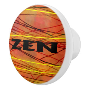 Bouton céramique en fil noir zen